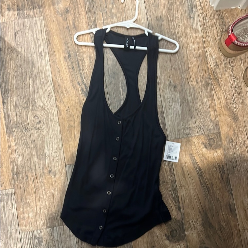 Black  Button-Down Tank
